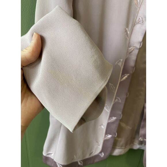 ADRIANNA PAPELL Maxi Skirt Suit Size 14 100% SILK New Vintage Purple Embroidered - Picture 8 of 16